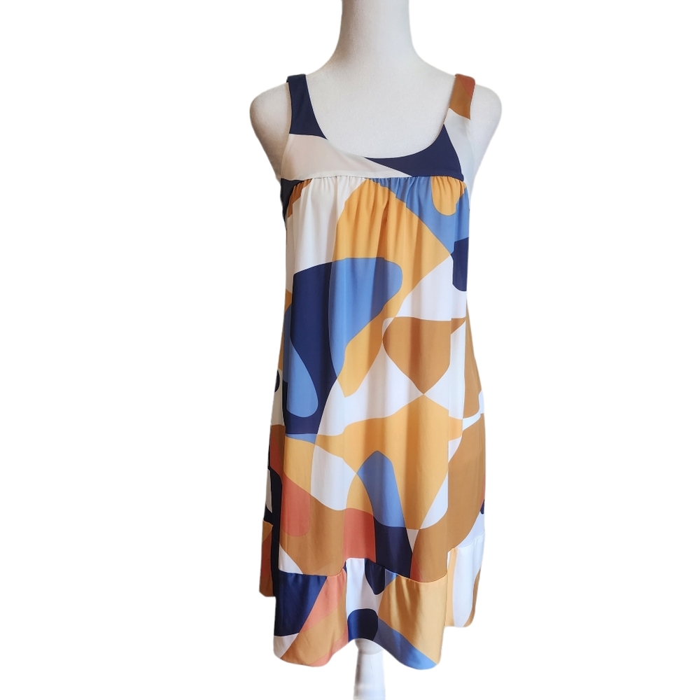 EUC Iodice Mod Retro Sleeveless Geometric Sheath Dress